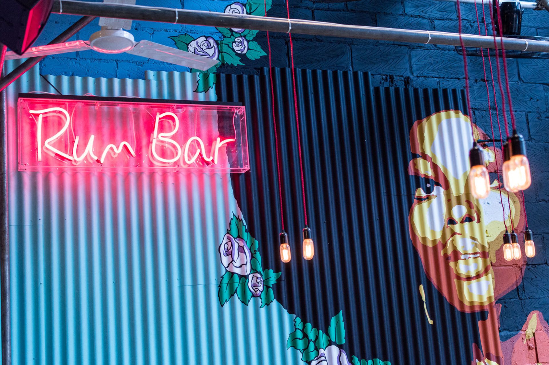 Rum bar beautiful girl wall mural