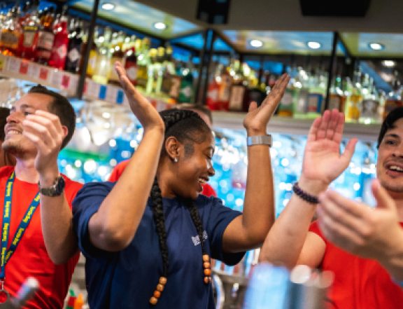 Turtle Bay Blackburn happy team dancing