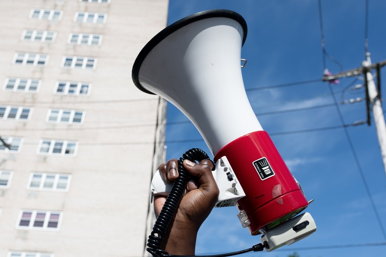 Megaphone at protest